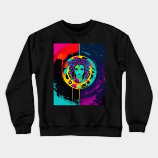 Medusa Graffiti Neon Glow Crewneck Sweatshirt